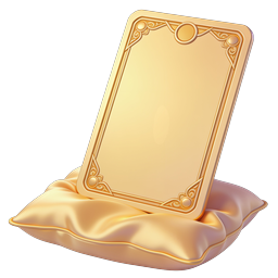 Ornate Golden Mirror Icon - Luxury 3D Render