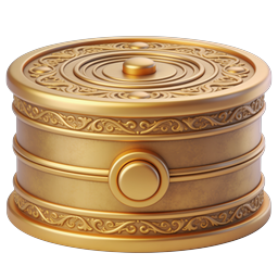 Ornate Golden Pedestal Icon - Fantasy Treasure Design