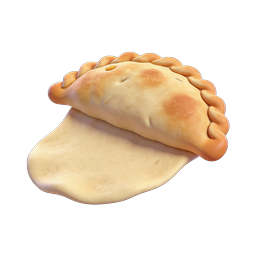 Golden Baked Pastry Pie 3D Icon - Realistic Food