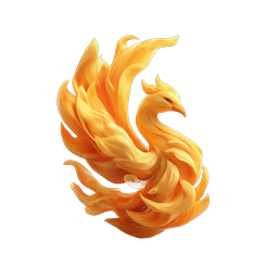 Golden Phoenix Fire Bird Icon - Mythical 3D Render