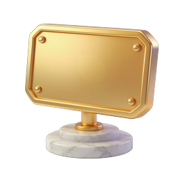 Icona targa dorata su base di marmo - Design premio premium