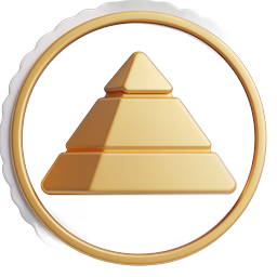 Golden Pyramid Premium Badge Emblem Icon