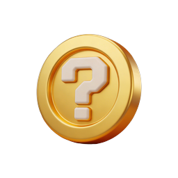 Golden Question Mark Coin 3D Icon | Mystery Token