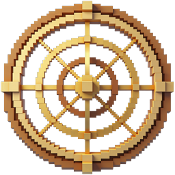 Golden Isometric Radar Dome Voxel Icon