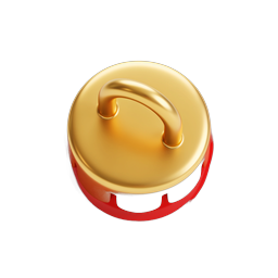 Golden Redo Button 3D Icon | Premium Refresh Action