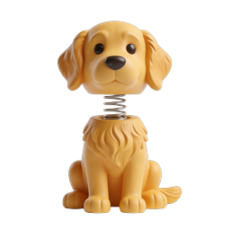 Golden Retriever Bobblehead 3D Icon - Cute Dog Figurine