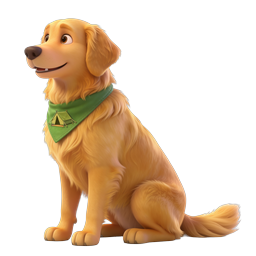 Adorable Golden Retriever Puppy with Camping Bandana