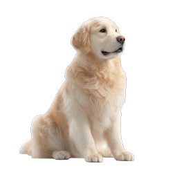 Golden Retriever Dog Icon - Realistic Pet Illustration