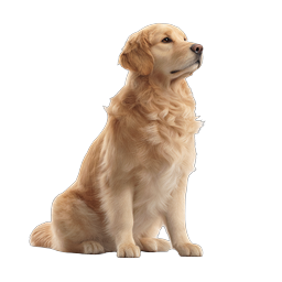 Golden Retriever Dog Sitting Icon - Realistic Pet Illustration