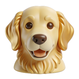 Golden Retriever Dog Icon - 3D Pet Emoji Style