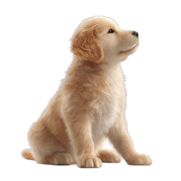 Adorable Golden Retriever Puppy Icon - Realistic Pet Illustration