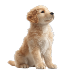 Adorable Golden Retriever Puppy Sitting Portrait