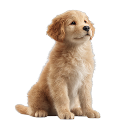 Golden Retriever Puppy Realistic Icon | Cute Dog Illustration