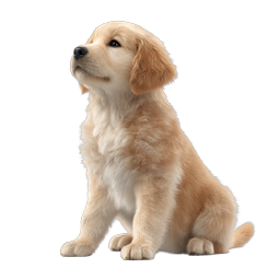 Adorable Golden Retriever Puppy Icon | Realistic Pet