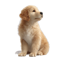 Adorable Golden Retriever Puppy Sitting Portrait