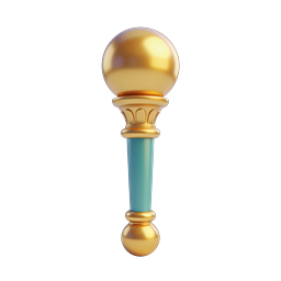 Golden Royal Scepter 3D Icon for Royalty