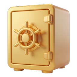 Golden Safe Icon for Security and Finance Use