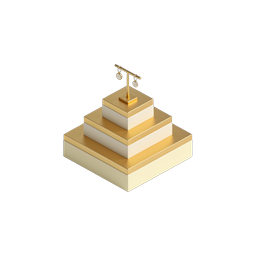 Golden Scales of Justice Podium Icon - 3D Isometric