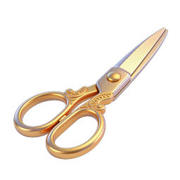 Golden Ornate Scissors Icon - Premium Crafting Tool