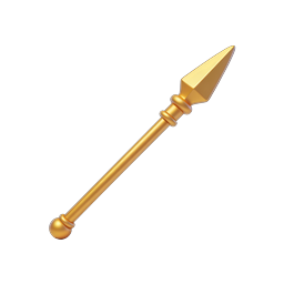 Golden Spear 3D Icon - Medieval Weapon Design
