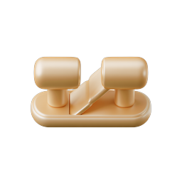 Golden Stamp Set 3D Icon | Office Supplies Collection