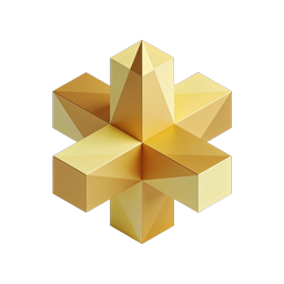 Golden 3D Star Icon - Premium Geometric Achievement Symbol