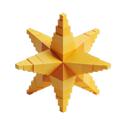 Icona stella d'oro 3D - Simbolo di premio premium geometrico