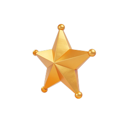 Golden Star Premium Award Icon - 3D Metallic Design