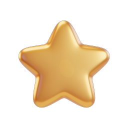Golden 3D Star Icon - Premium Rating & Achievement Symbol