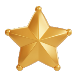 Golden 3D Star Icon | Premium Achievement Symbol