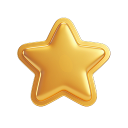 Golden Star Icon - Premium 3D Glossy Star Design