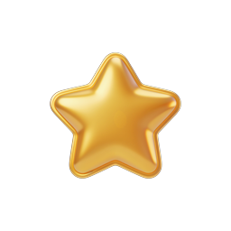 Golden Star Icon - Premium 3D Rendered Rating Symbol