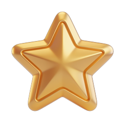 Golden 3D Star Icon - Premium Rating & Achievement