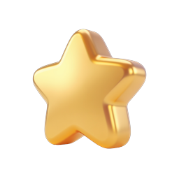 Golden 3D Star Icon - Premium Award Symbol