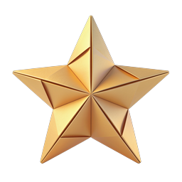 Golden 3D Star Icon - Premium Award & Rating Symbol