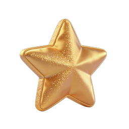 Golden Star Icon - Premium 3D Achievement Badge