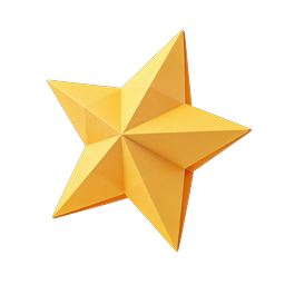 Golden 3D Star Icon | Premium Rating & Achievement Symbol