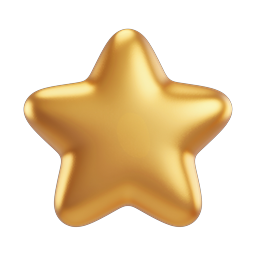 Golden Star Icon - Premium 3D Rating Symbol