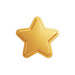 Premium Golden Star Icon | 3D Metallic Design