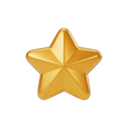 Golden 3D Star Icon - Premium Rating Symbol