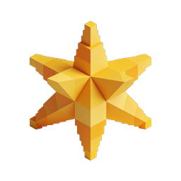 Golden 3D Isometric Star Icon for Premium Designs