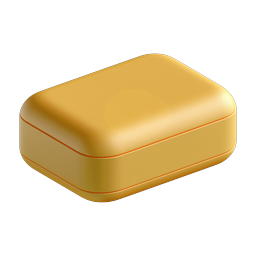 Golden Storage Box Icon - 3D Isometric Design