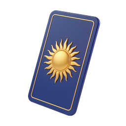 Golden Sun Card Icon - 3D Luxury Celestial Design