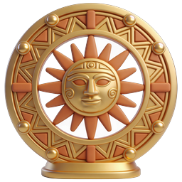 Golden Sun Emblem Icon - Decorative Celestial Symbol