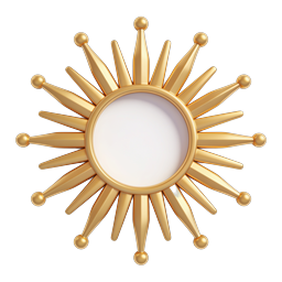 Golden 3D Sun Icon | Premium Metallic Radiance Design