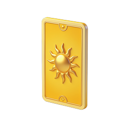 Golden Sun Tarot Card Icon | Premium Mystical Design