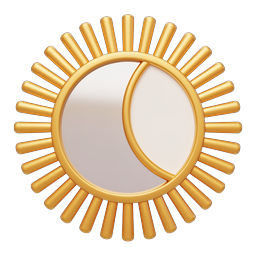 Golden Sun Yin-Yang 3D Icon | Celestial Balance Symbol