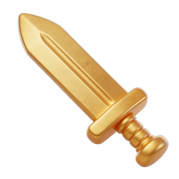 黄金の剣アイコン - 3Dレンダリング ファンタジー武器