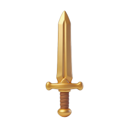 Golden Sword 3D Icon - Fantasy Weapon Asset