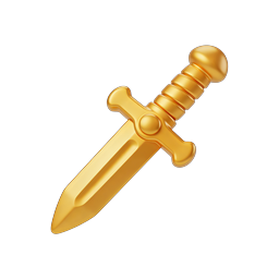 Golden Sword Icon - Premium 3D Weapon Graphic